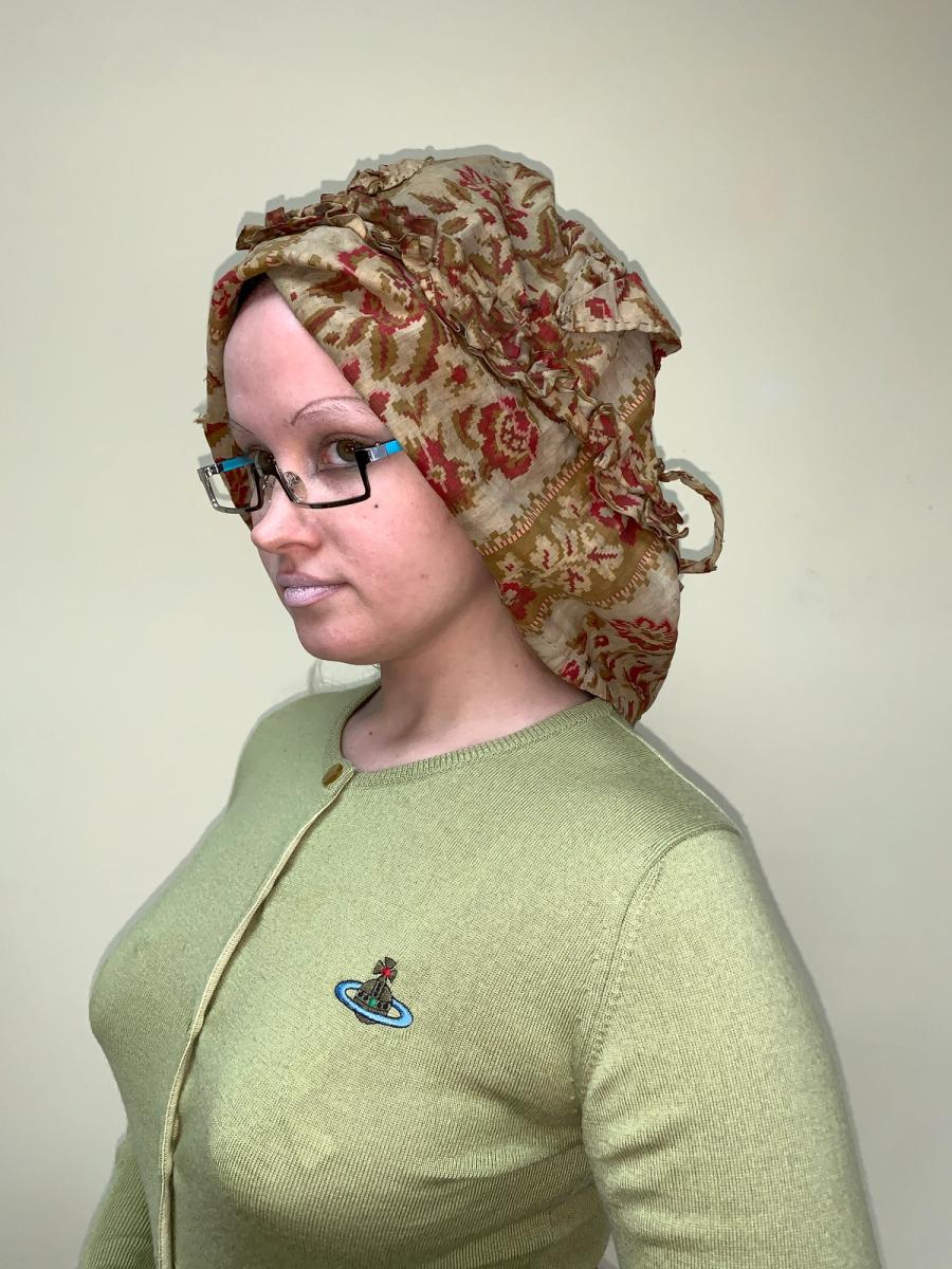 1800s Printed Fabric Slouchy Hat  product image