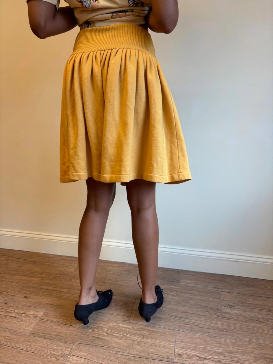 80s Norma Kamali Ochre Sweatshirt Skirt  product image