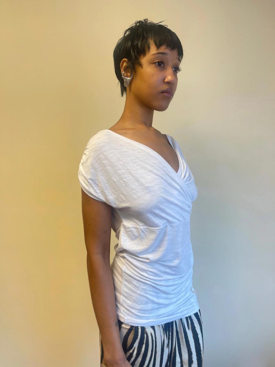 Romeo Gigli White Draped Top product image