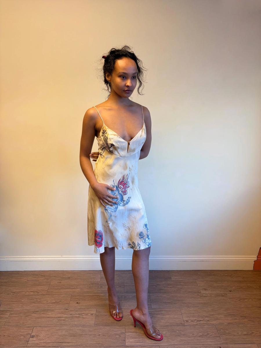 Roberto Cavalli Aged Tattoo Print Slip product image