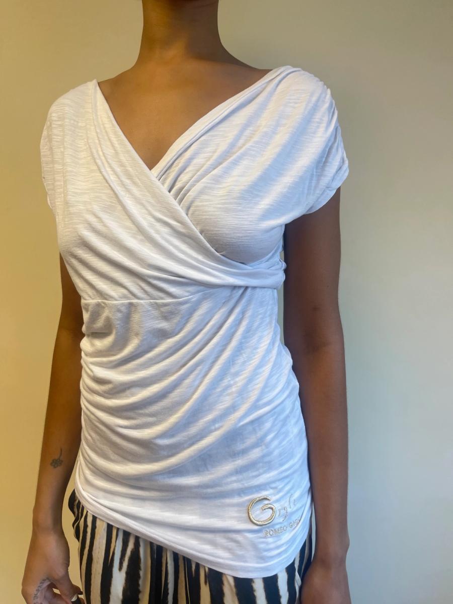 Romeo Gigli White Draped Top product image