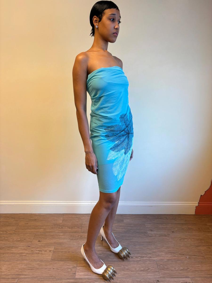 Plein Sud Leaf Print Tube Dress