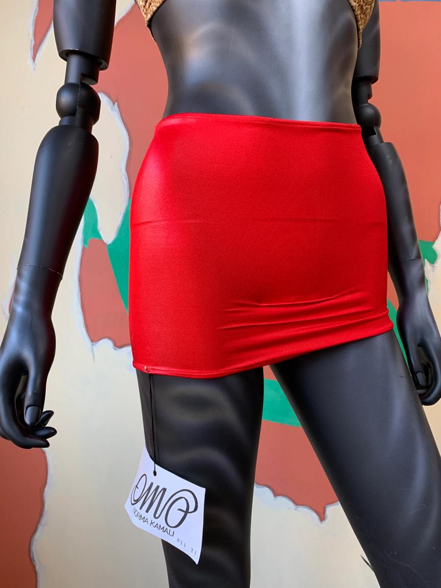 Deadstock 80s OMO Norma Kamali Red Swim Skort product image