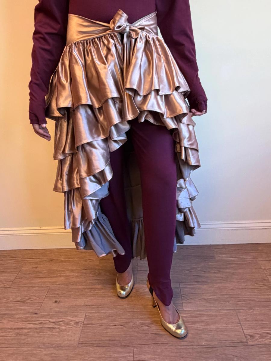 80s Norma Kamali OMO Ruffle Wrap Skirt product image