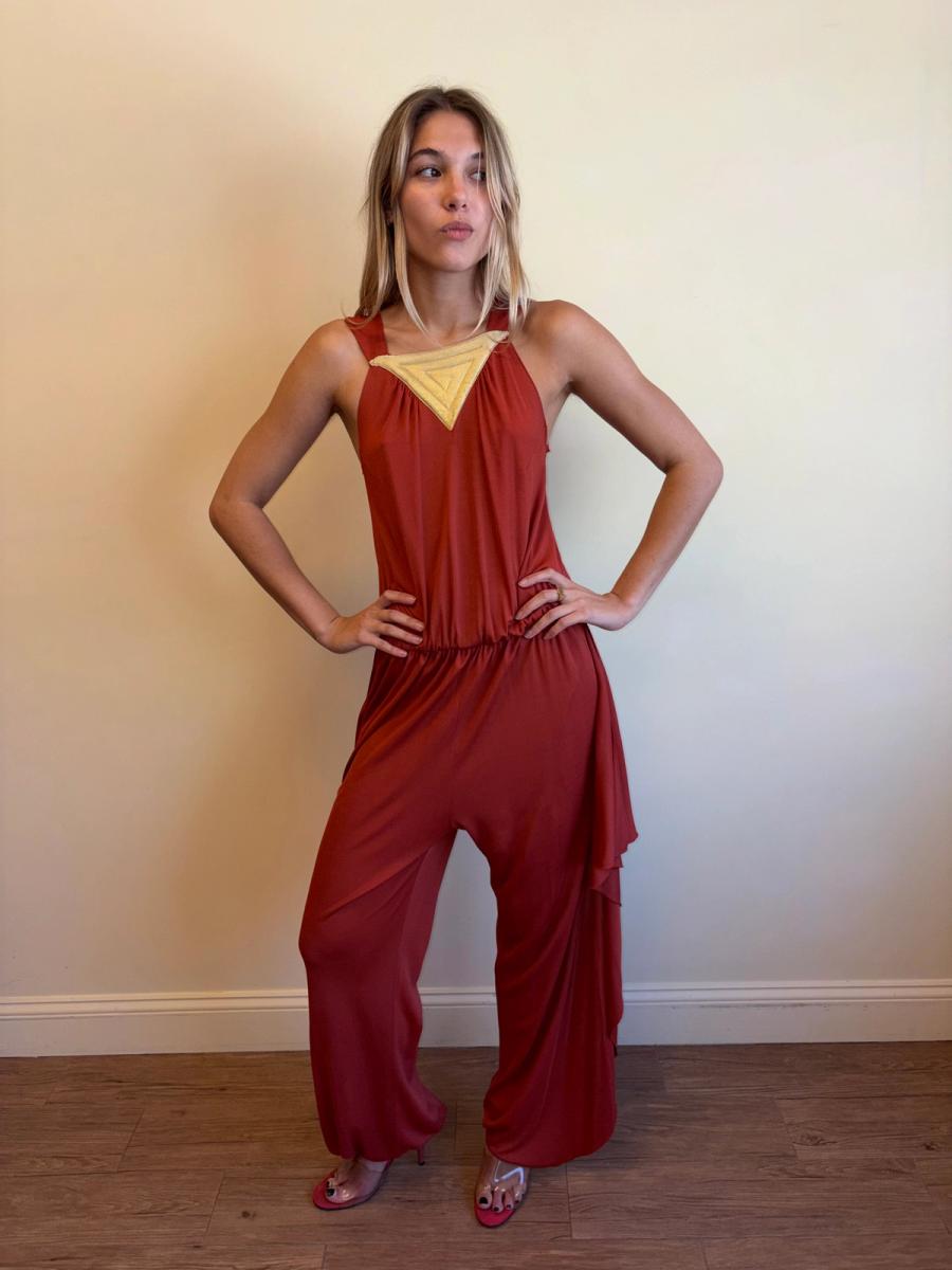 1978 Thierry Mugler Jumpsuit with Quilted Lamé Breastplate product image