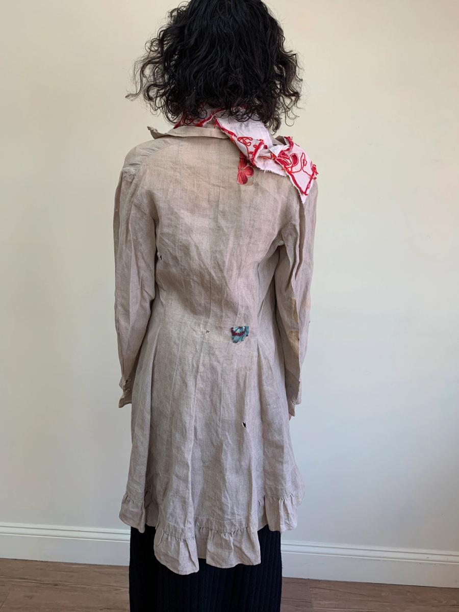 1880s Linen Jacket with Repairs  product image