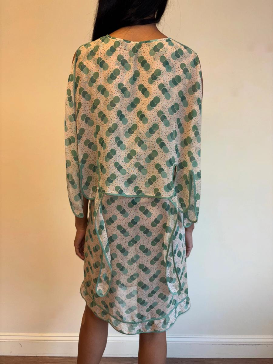 1920s Green Polka Dot Voile Day Dress product image