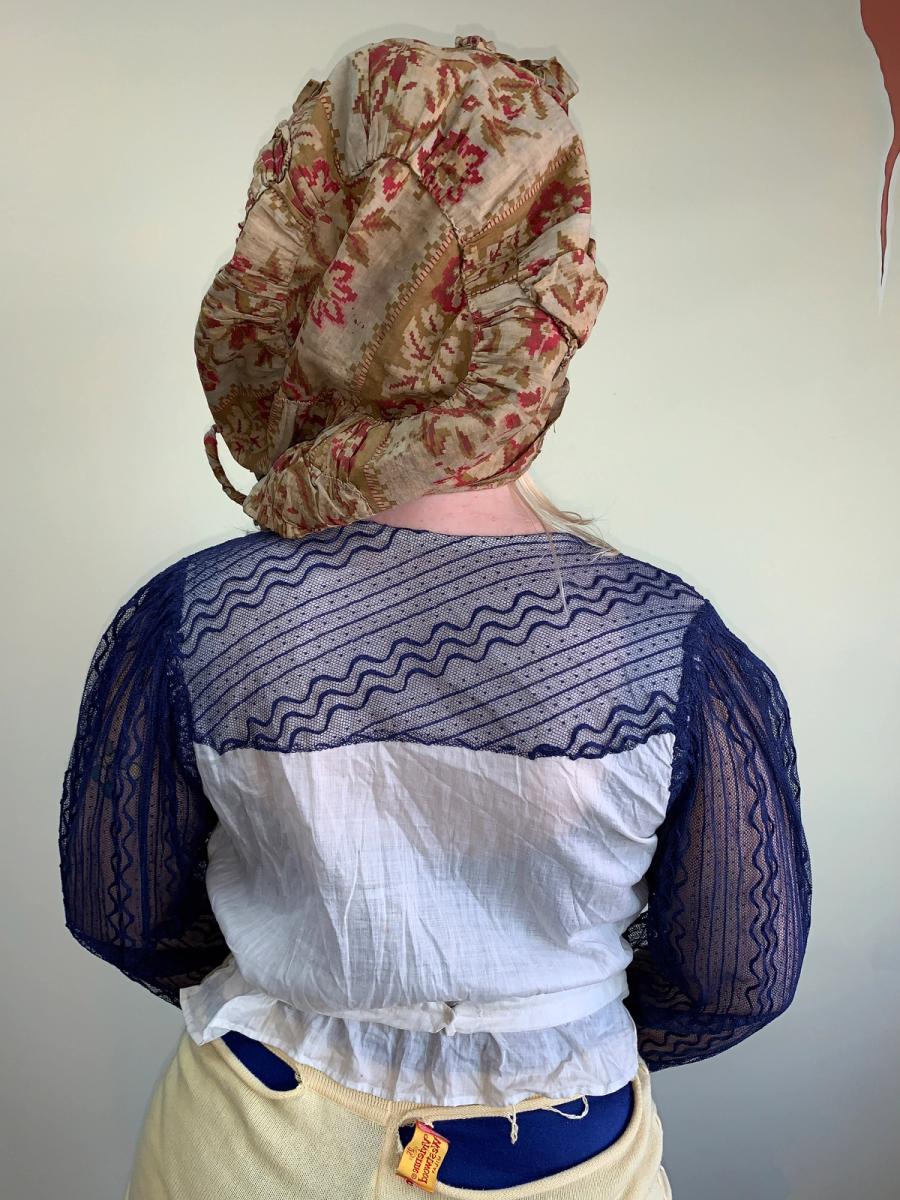 Antique Cobalt Blue Top with Marbled Clay Buttons product image