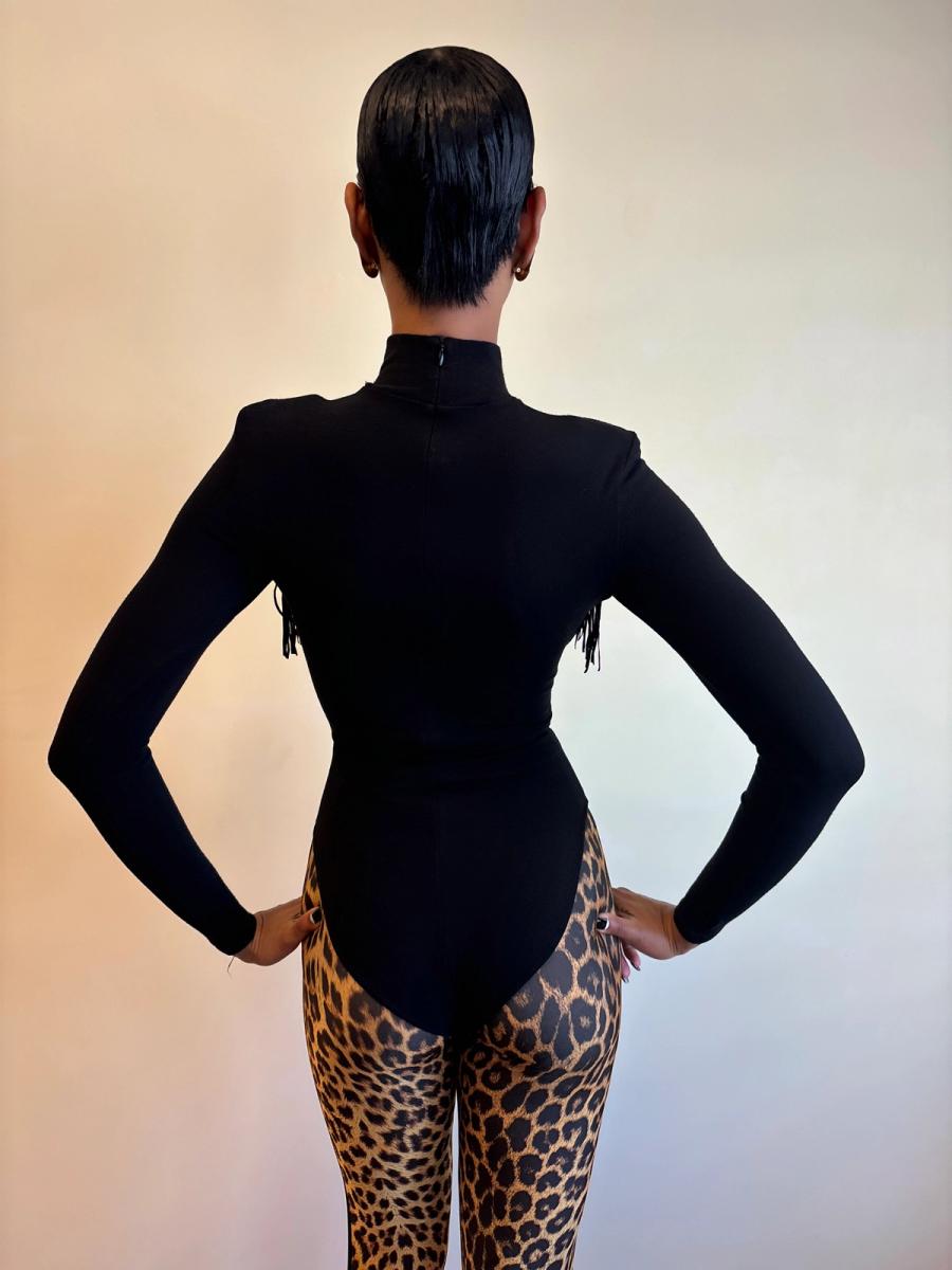 Chantal Thomass A/W 1993 Black Fringe Bodysuit product image