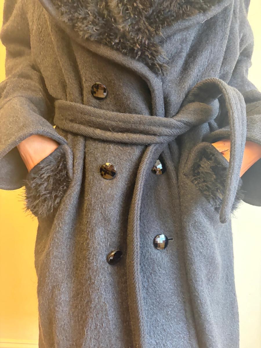 Vintage Chantal Thomass Mohair and Marabou Trench Coat product image