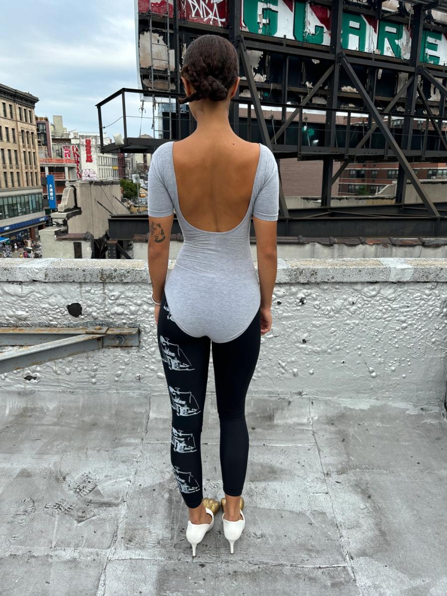 Short Sleeve Gray OMO Leotard product image