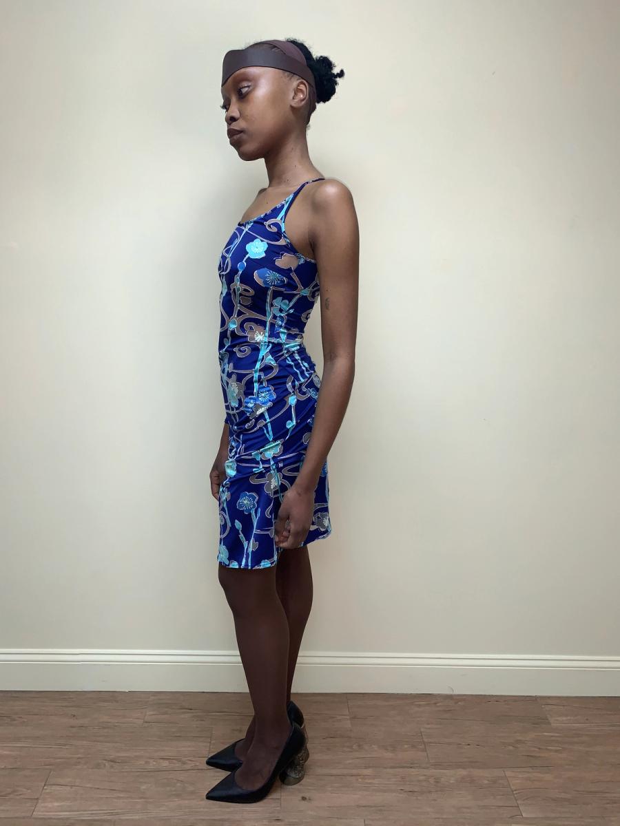 90s Jean Colonna Asymmetrical Burnout Dress product image
