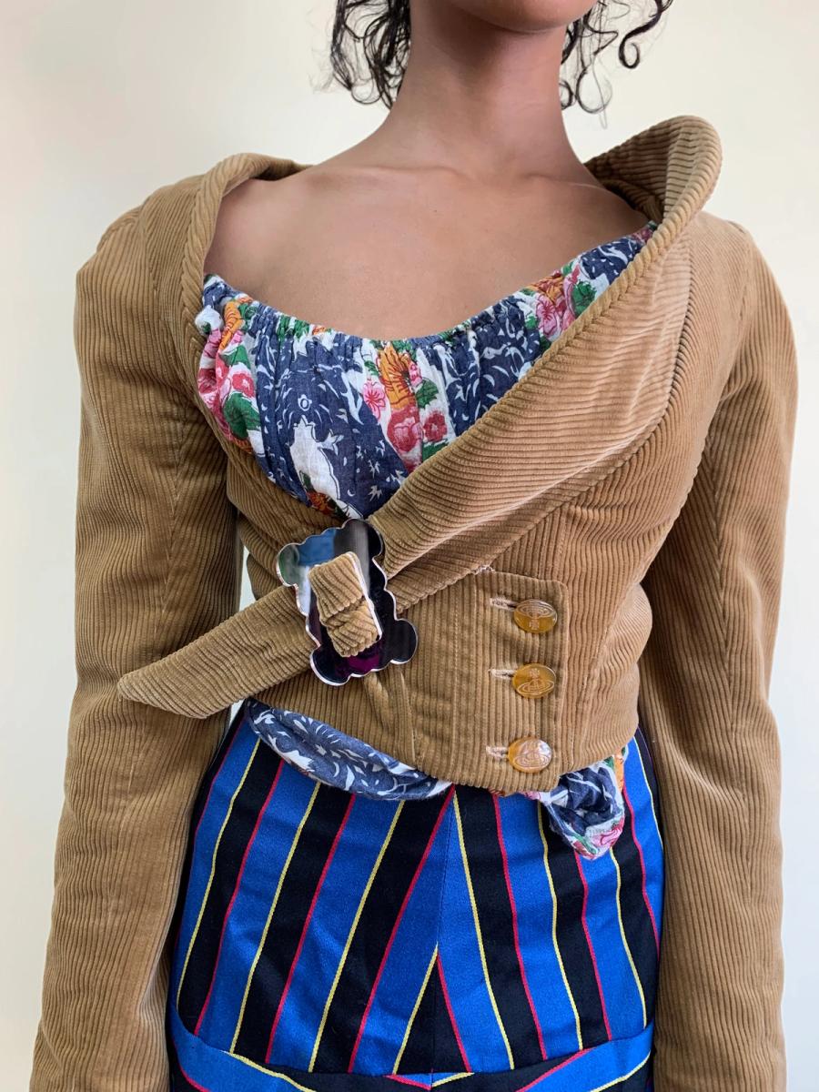 Vivienne Westwood 1989 Asymmetrical Corseted Jacket with Mirrored Buckle product image