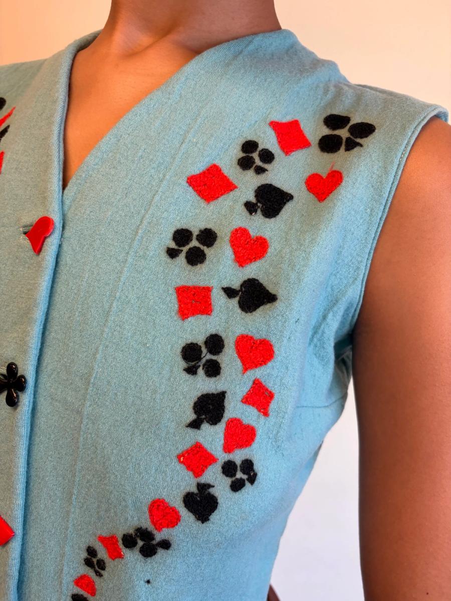 40s Playing Card Theme Embroidered Vest product image