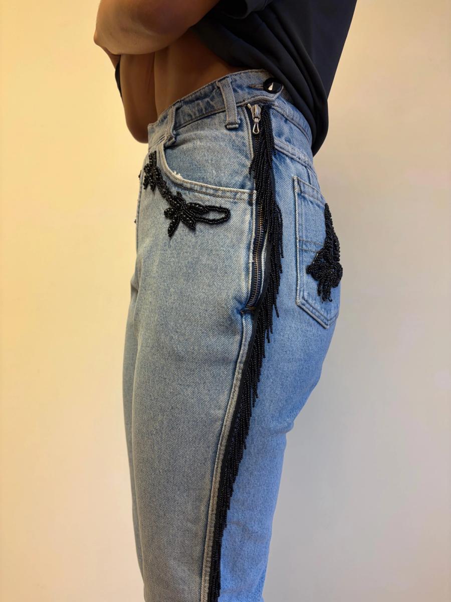 90s Katharine Hamnett Beaded Jeans product image