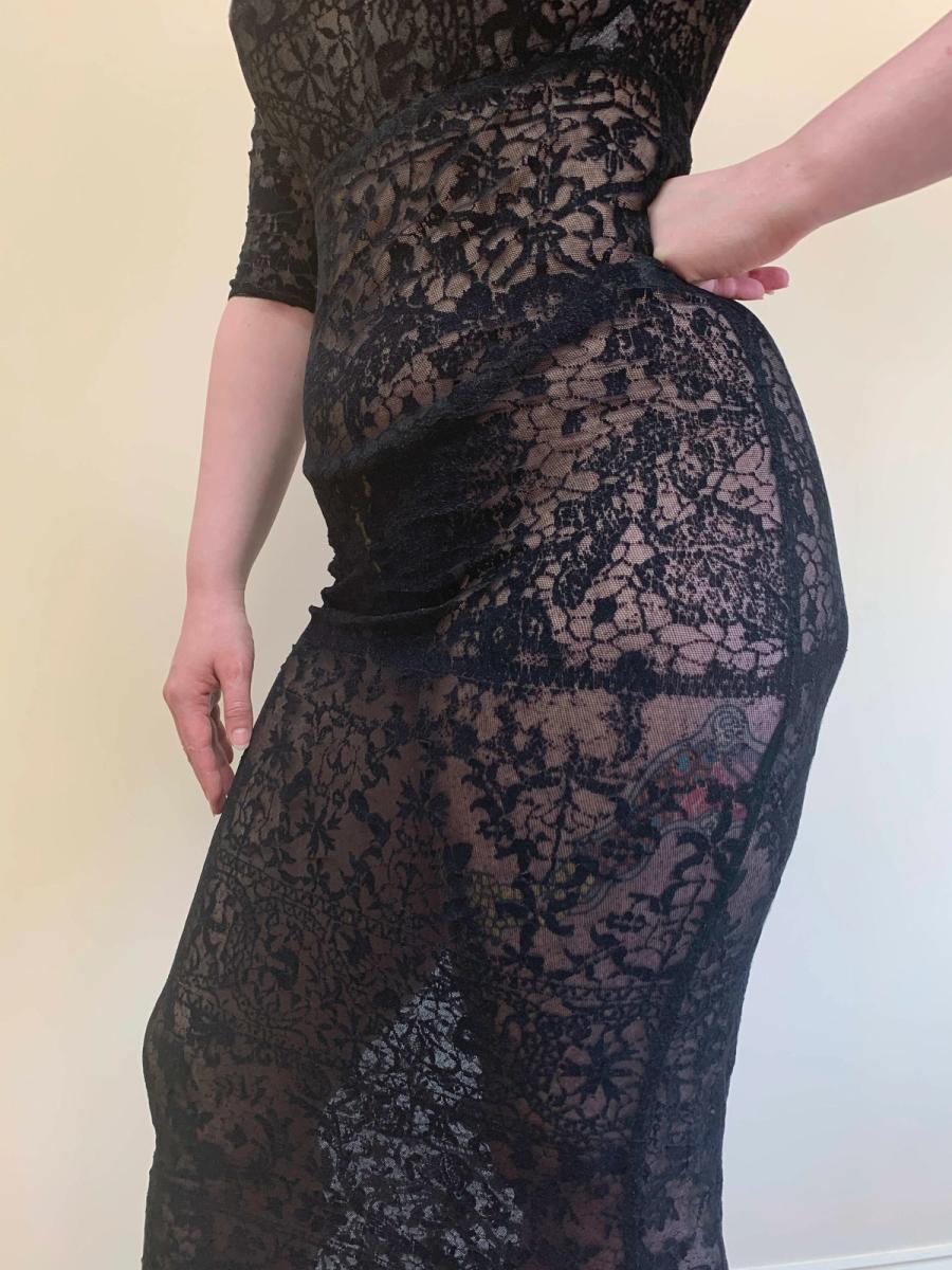 A/W 1992-93 Vivienne Westwood Flocked Tulle Regency Corset Dress product image