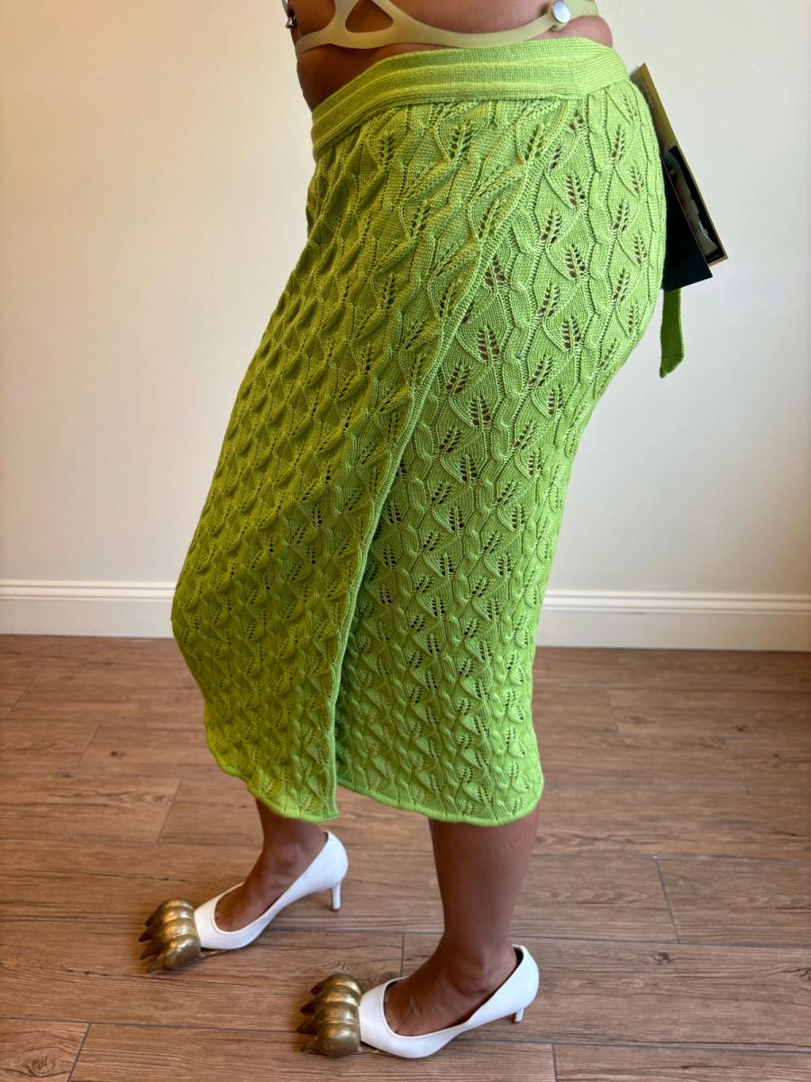 90s Beauty: Beast Knit Leaf Wrap Skirt product image