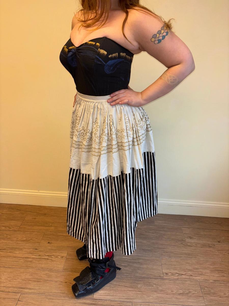 Early 1900s French Striped Flannel Petticoat product image