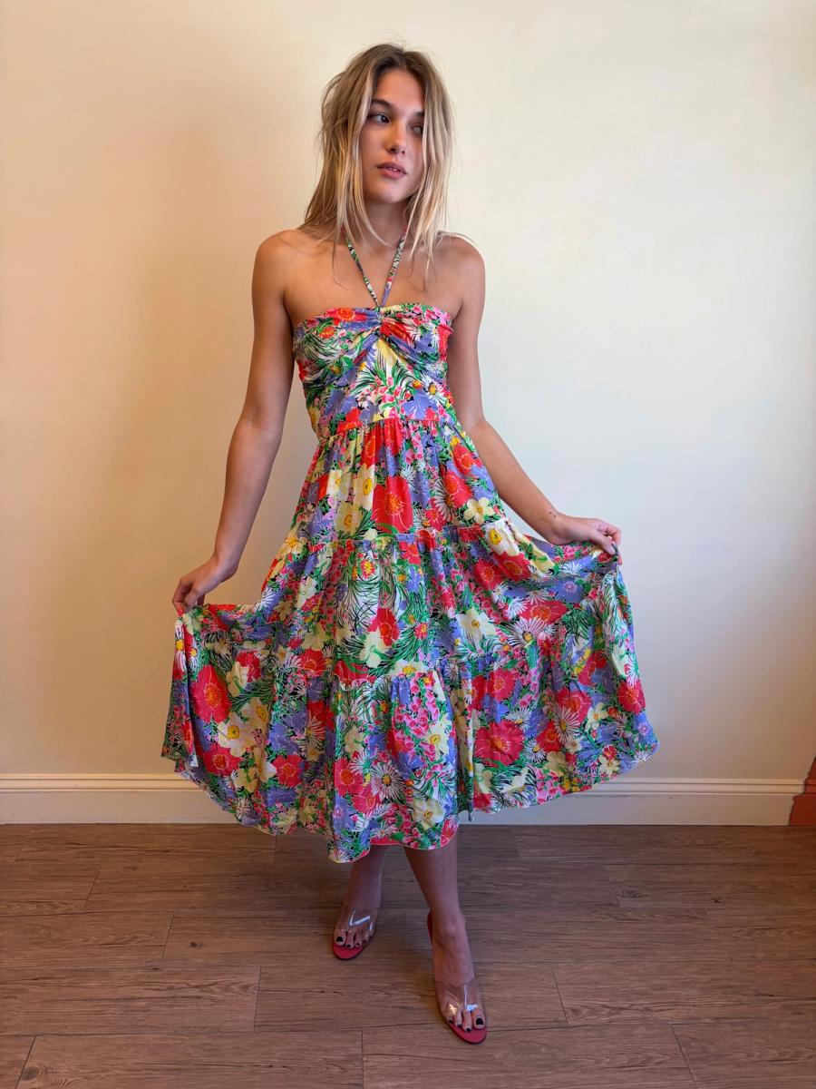 70s Vicky Tiel Floral Dress product image