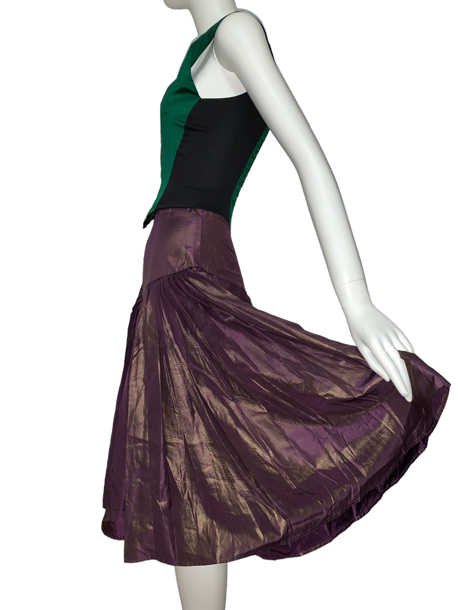 80s Norma Kamali Changeable Taffeta Skirt product image