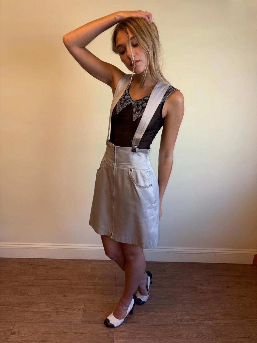 Vintage Claude Montana Suspender Skirt product image