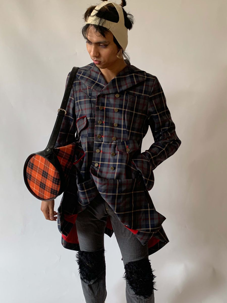 90s Vivienne Westwood Tartan Barrel Bag product image