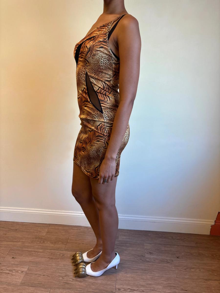 Early 2000s Fou de Filles Cheetah Print Cutout Dress product image