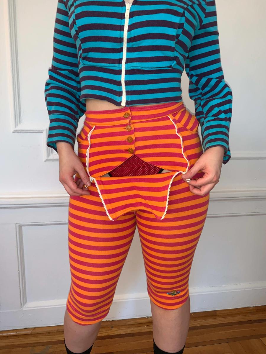90s Vivienne Westwood Peekaboo Striped Breeches product image
