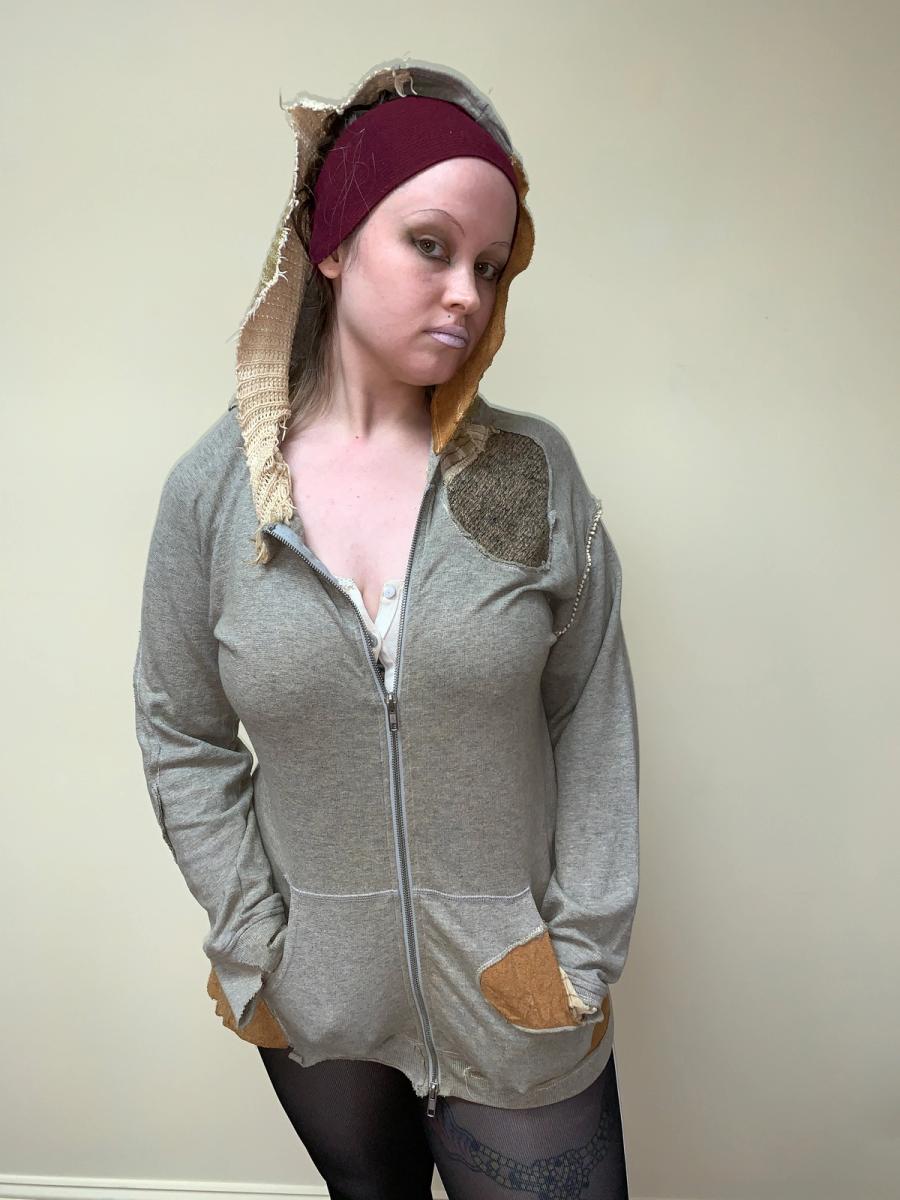 Yeah Right!! Patchwork Gray Sweatshirt product image