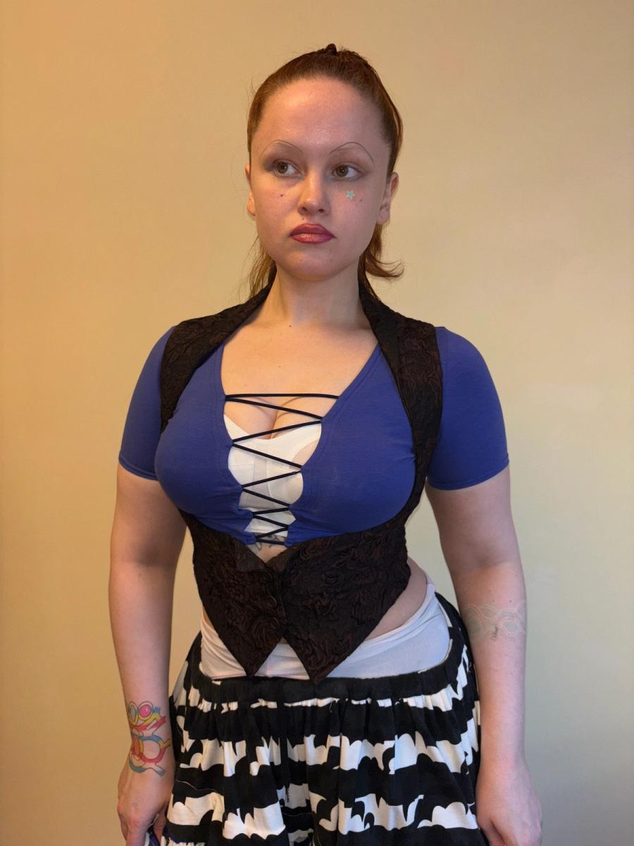 90s Romeo Gigli Underbust Jaquard Vest product image