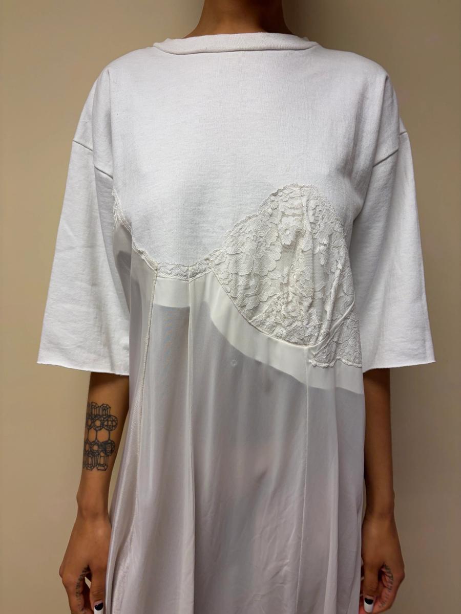 Yeah Right!! White Patchwork Slip Dress product image