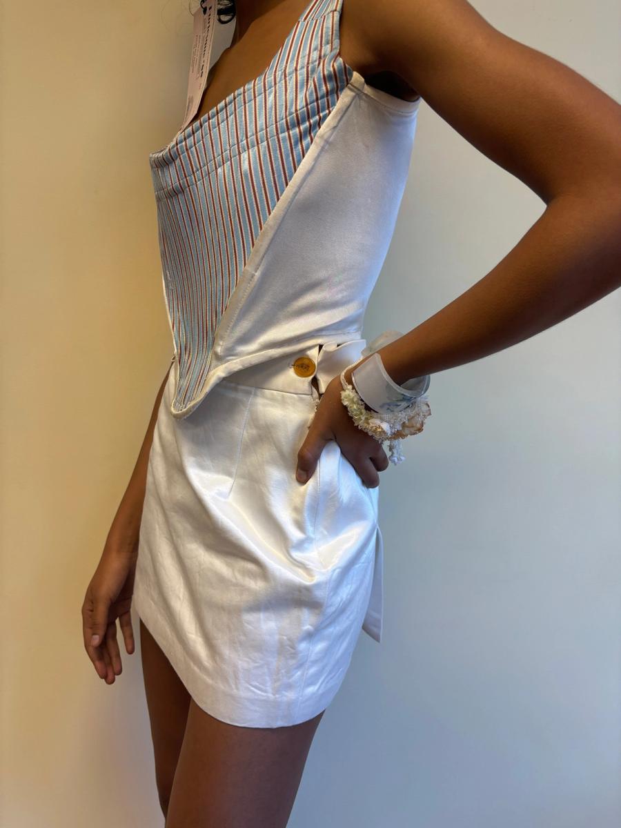 90s Vivienne Westwood White Satin Miniskirt product image