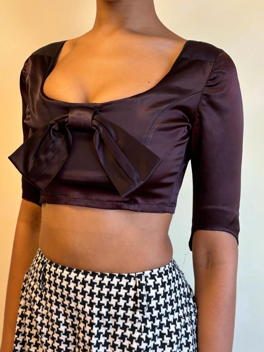 90s Vivienne Westwood Short Corset With Sleeves & Bow product image