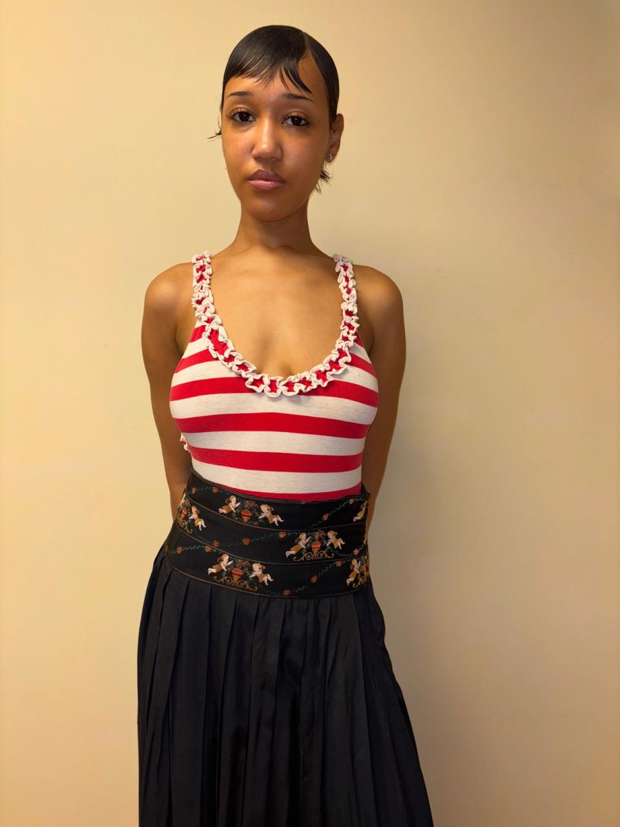 Vintage Chantal Thomass Striped Ruffle Leotard product image