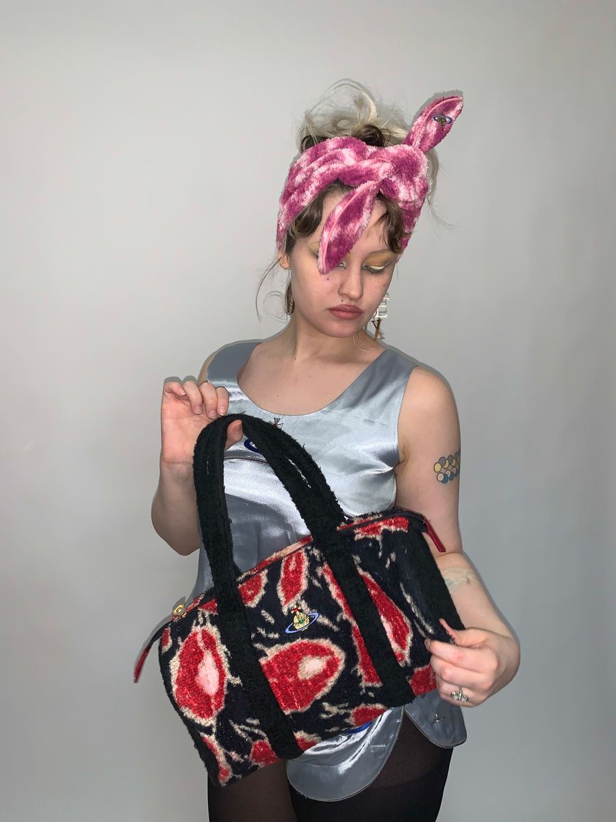 90s Vivienne Westwood Cheetah Terry Cloth Purse product image