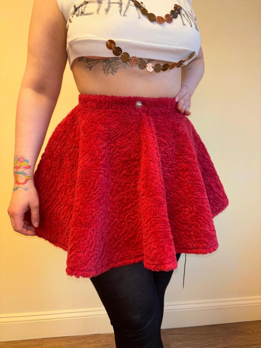 Vintage Chantal Thomass Red Faux Fur Skirt product image