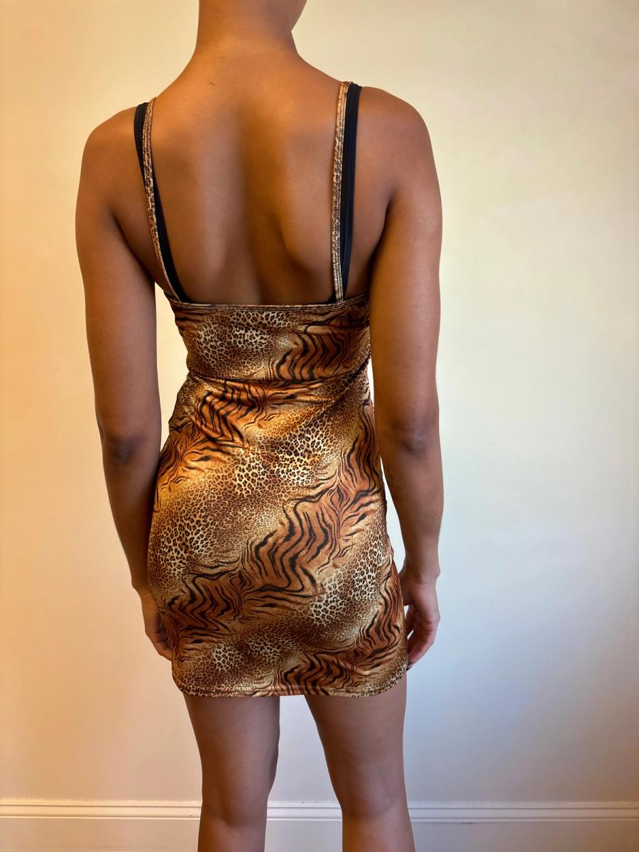 Early 2000s Fou de Filles Cheetah Print Cutout Dress product image