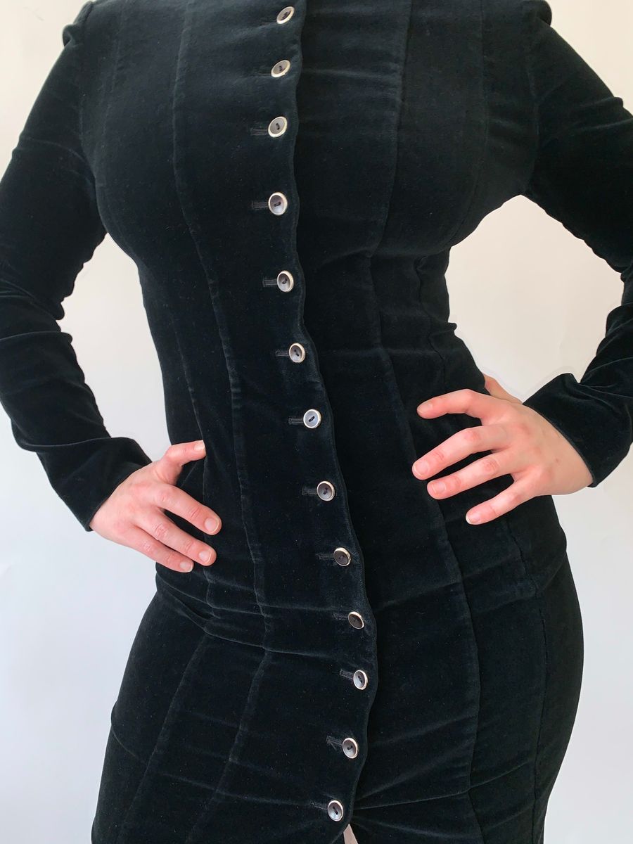 Chantal Thomass Black Velvet Bodycon Dress product image