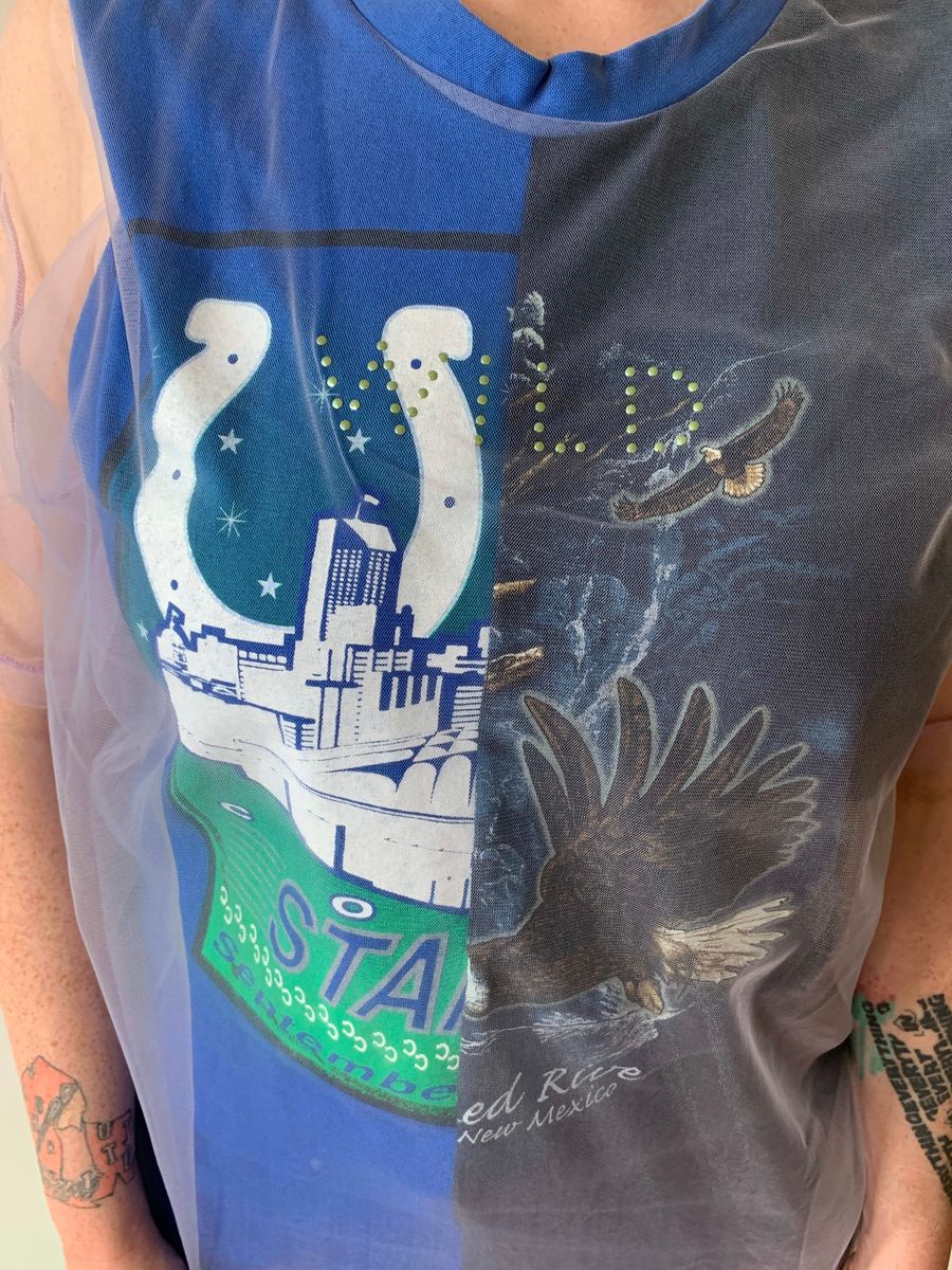 YEAH RIGHT! Deconstructed Mesh "Wild" T-shirt product image