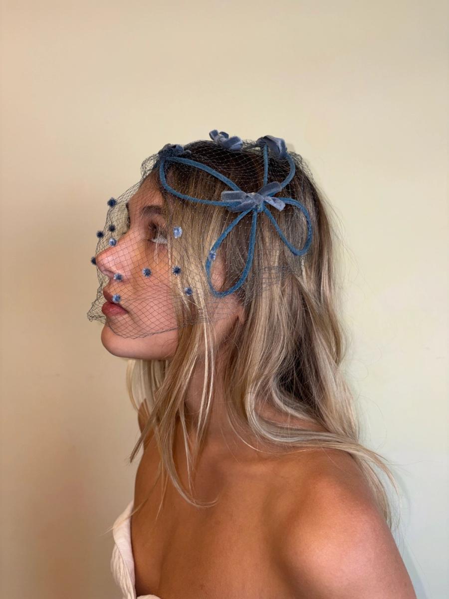 1950s Velvet Dot Net Headpiece product image