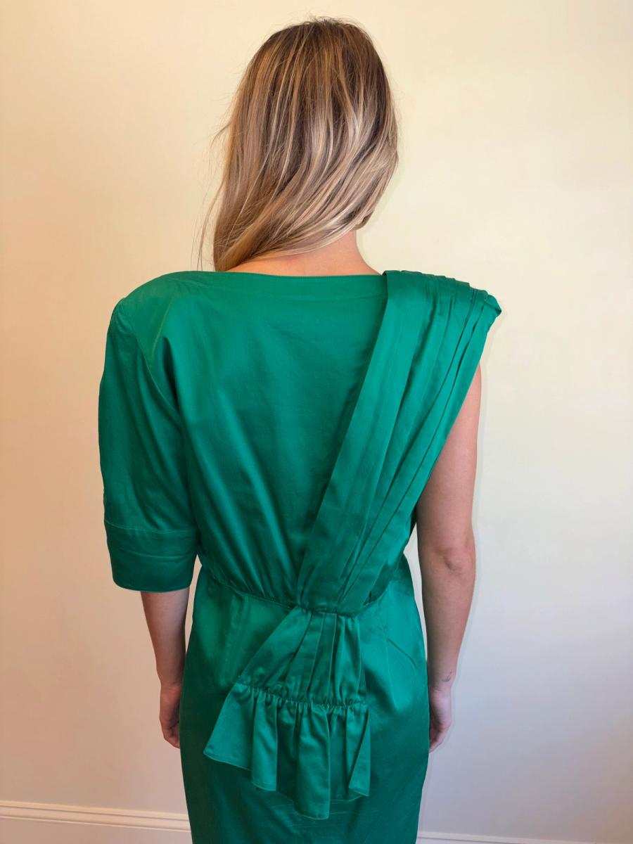 1980s Thierry Mugler Emerald Asymmetrical Dress product image