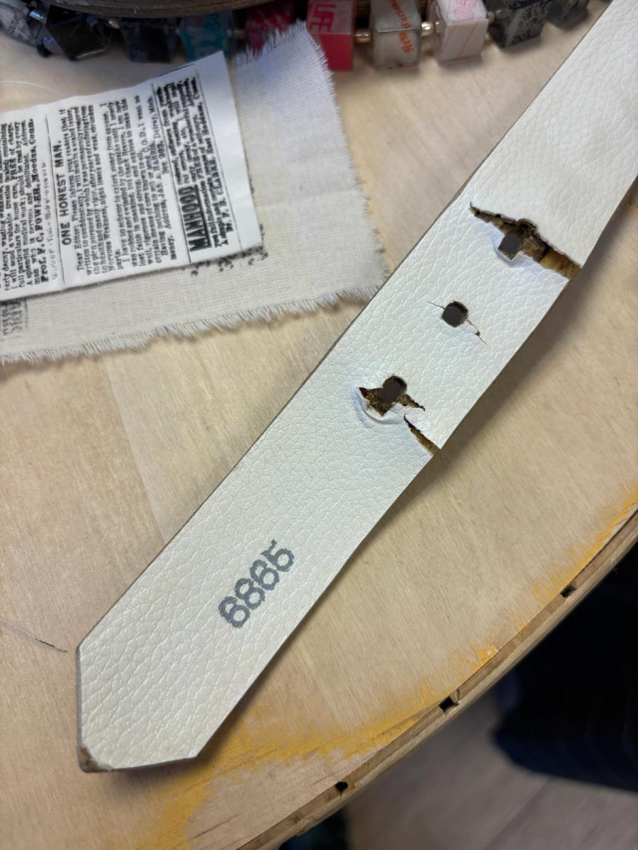 Late 70s Claude Montana Greek Key Studded Belt product image