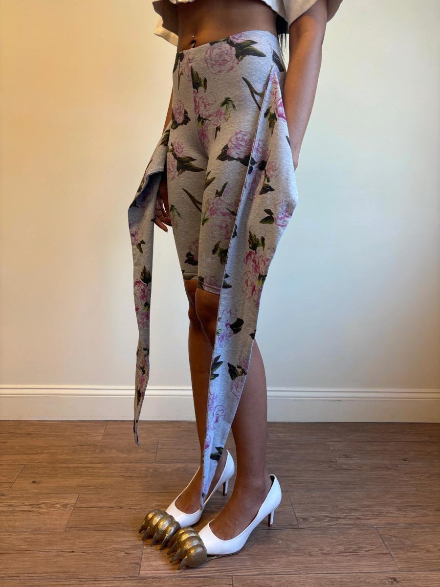 Jeremy Scott Rose Print Wrap Bike Shorts product image