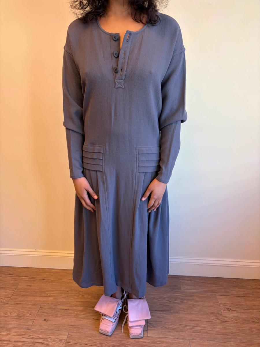 1980s Takezo Wool Crepe Drop-waist Dress  product image