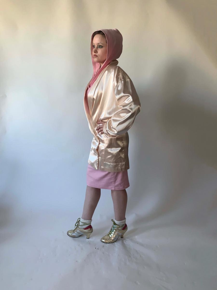 1980s Norma Kamali Slouchy Satin Blazer  product image