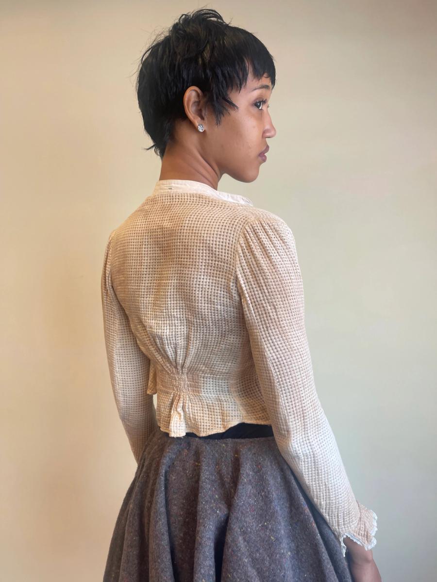 Antique Edwardian Monkscloth Shirtwaist  product image