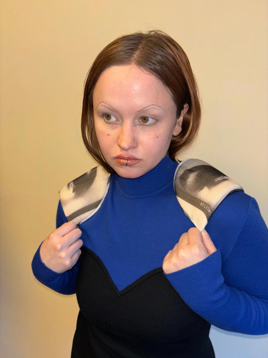 90s Jean-Paul Gaultier Eyelash Shoulder Pads product image