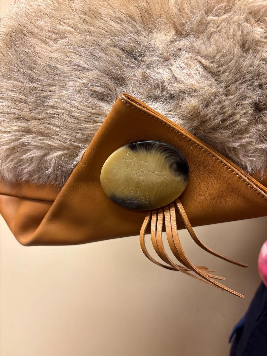 90s Vivienne Westwood Faux Fur and Orb Button Purse product image