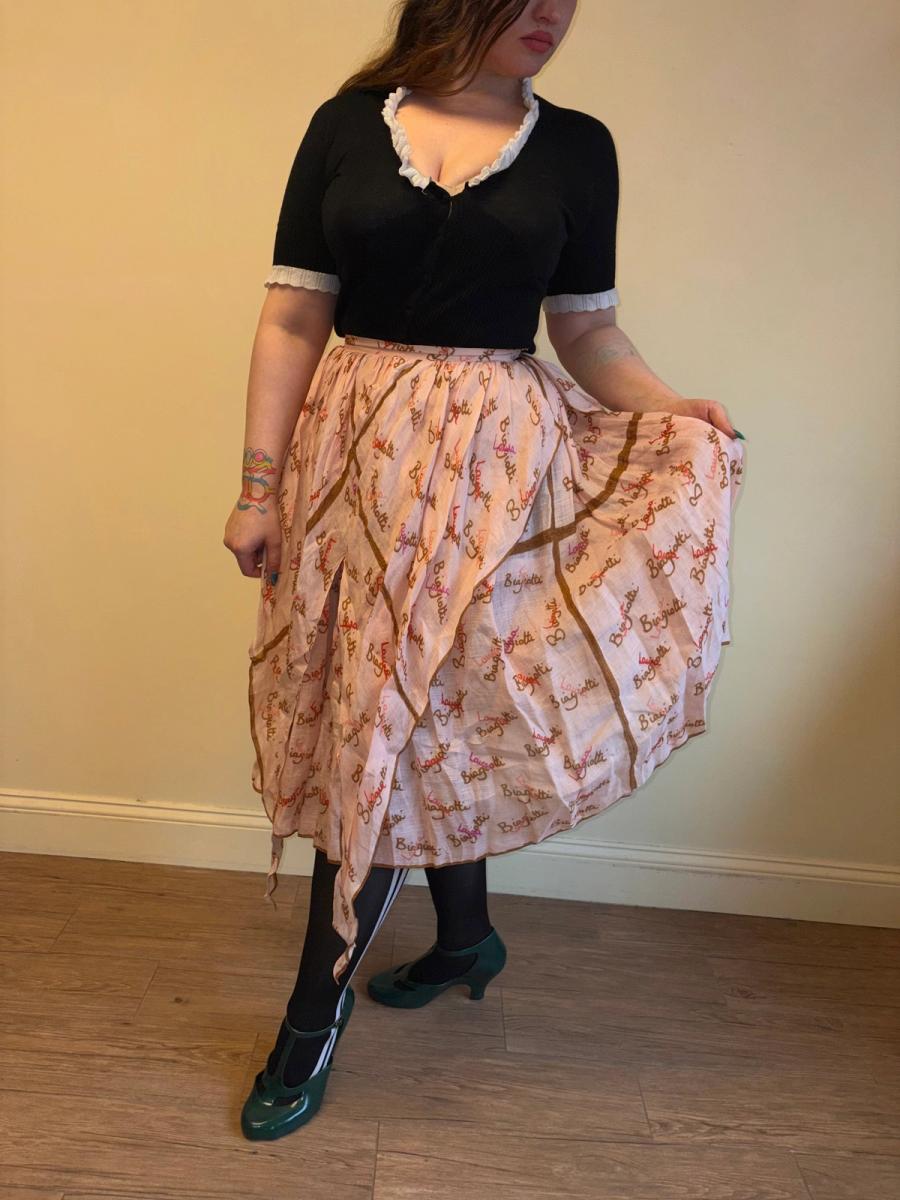 70s Laura Biagiotti Apron Signature Skirt product image
