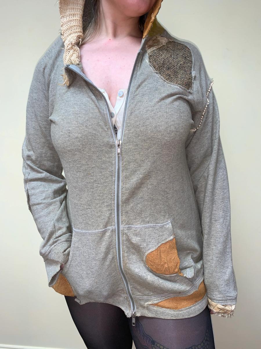 Yeah Right!! Patchwork Gray Sweatshirt product image